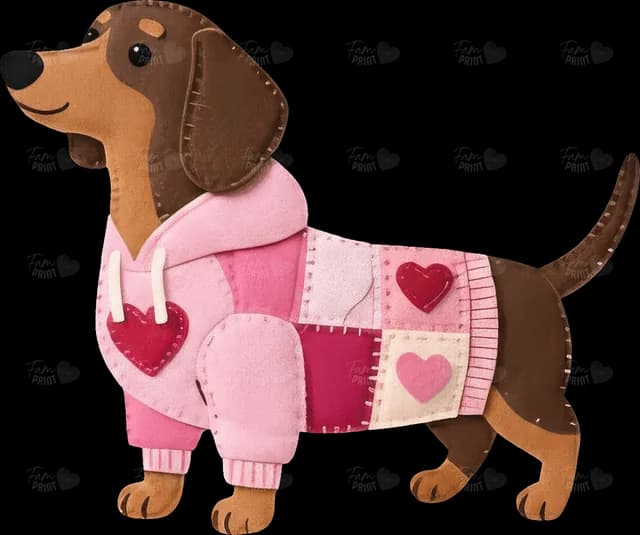 Perrito salchicha con suéter