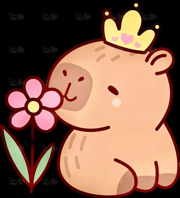 Capibara con flor